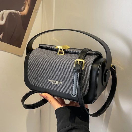 High-Grade Sense Women's Small Square Bags | Trendy Classic PU Leather Lady Commuter Shoulder Bag & Short Handle Handbags