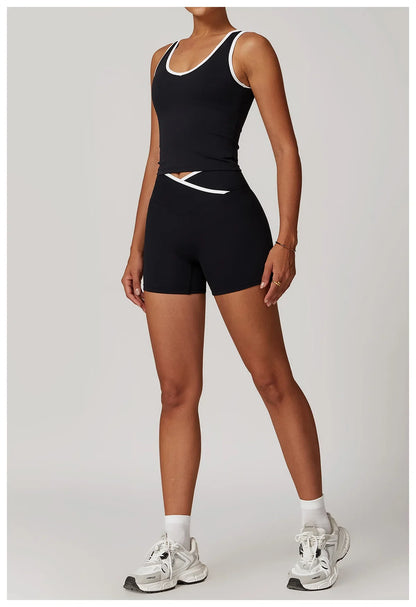 Yoga Set 2 Pieces Workout Outfits Fitness Sportswear Gym Tracksuit High Waist Leggings Sports Bra Athletic Wear Women Clothes