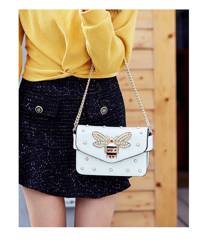 New Fashion Women's Bag Trend | Brand Pearl Bee Shoulder Bag & High Quality Temperament Ladies Crossbody Bag (Designer Luxury Handbag)