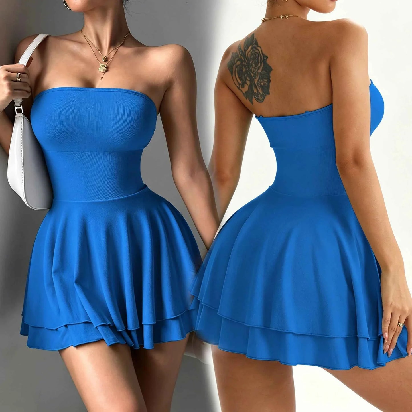 Robe-jupe sans manches de tennis et de golf pour femmes