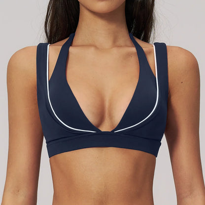 Haut court de sport brassière dos nageur pour femme