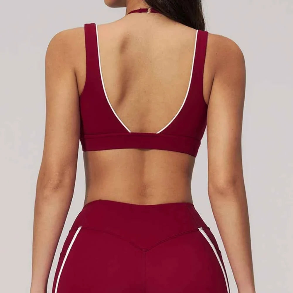 Haut court de sport brassière dos nageur pour femme