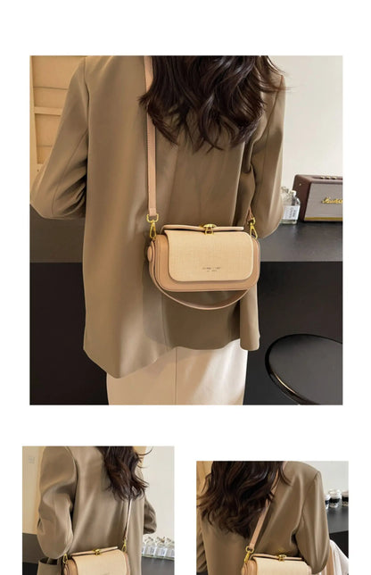 High-Grade Sense Women's Small Square Bags | Trendy Classic PU Leather Lady Commuter Shoulder Bag & Short Handle Handbags