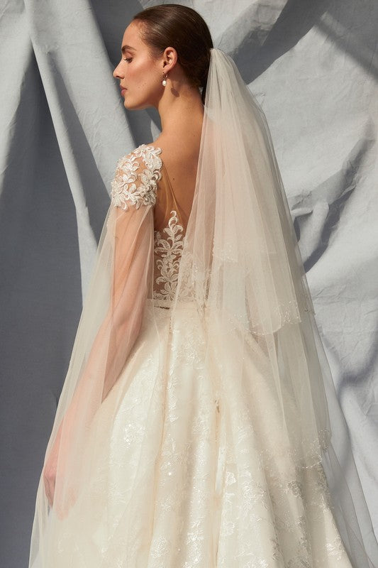 L'amour  Wedding Veil , Comb Attached