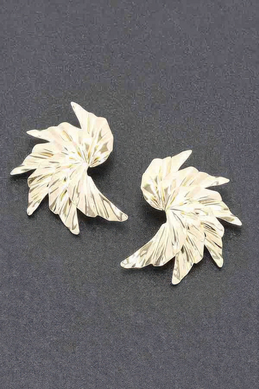 Metal leaf earrings with elegant nature-inspired design