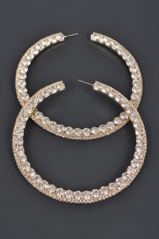 80mm rhinestone hoop earrings with sparkling crystal accents