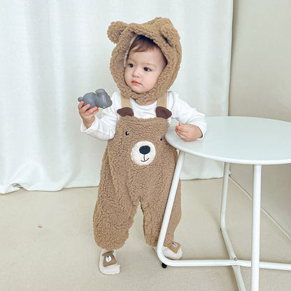 Beary Cute - Baby Suspender Pants & Hat Set