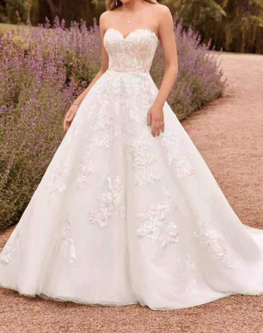 Strapless Sparkly Princess Wedding Gown