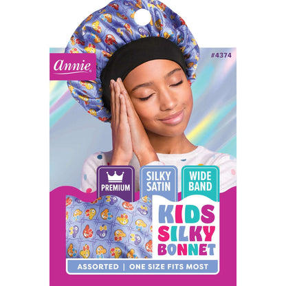Annie Premium Kids Silky Wide Edge Bonnet Dual Layer, 1 Count, Assorted