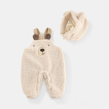 Beary Cute - Baby Suspender Pants & Hat Set