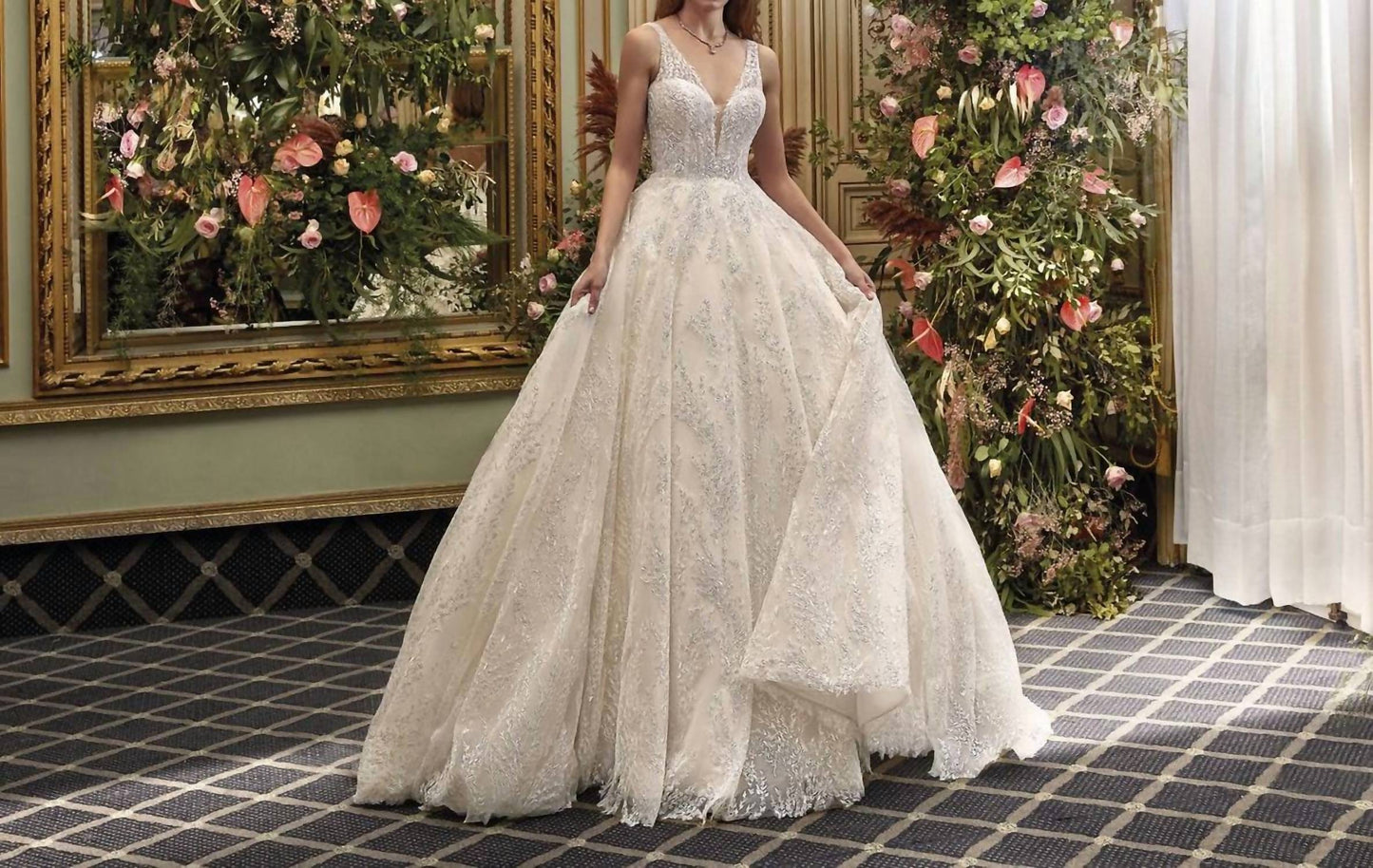 Thora Embroidered Lace Wedding Gown