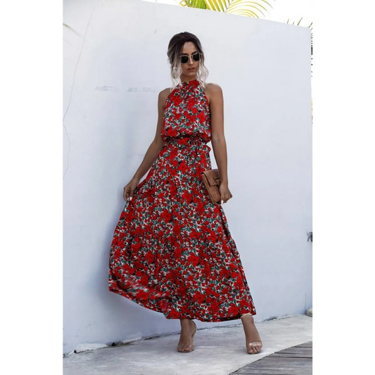 Robe Fleurie Fluide à Col Américain