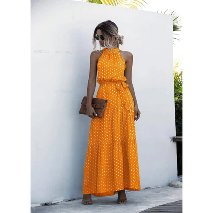 Floral Flowy Halter Dress