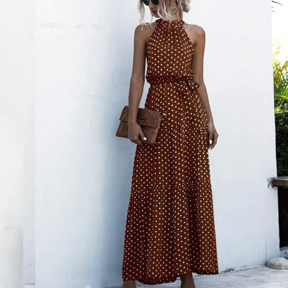 Floral Flowy Halter Dress