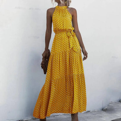 Floral Flowy Halter Dress