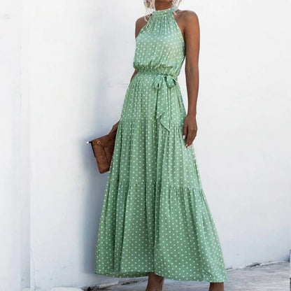 Floral Flowy Halter Dress