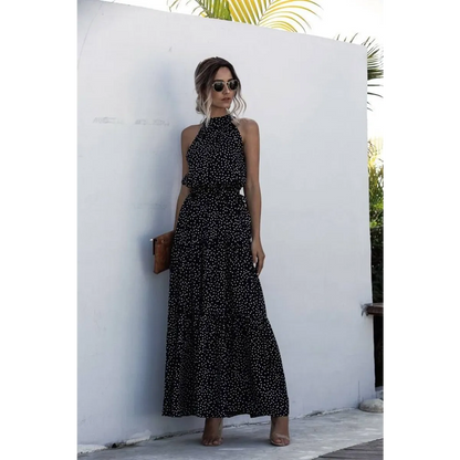 Floral Flowy Halter Dress