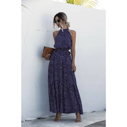 Floral Flowy Halter Dress