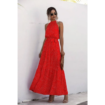 Floral Flowy Halter Dress