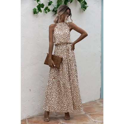Floral Flowy Halter Dress