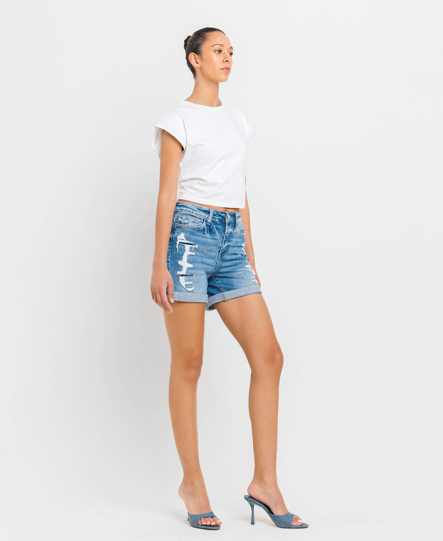 CORA HIGH RISE DOUBLE CUFF SHORTS
