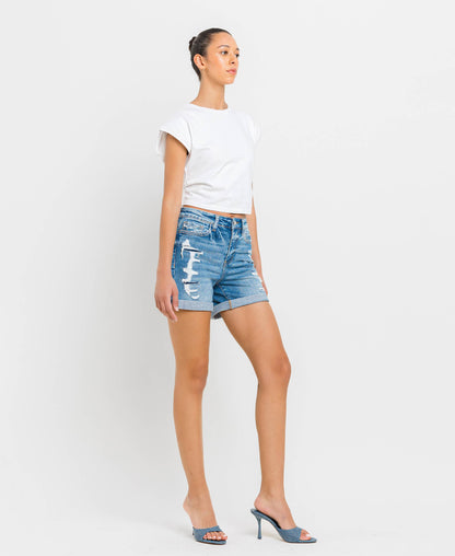 CORA HIGH RISE DOUBLE CUFF SHORTS