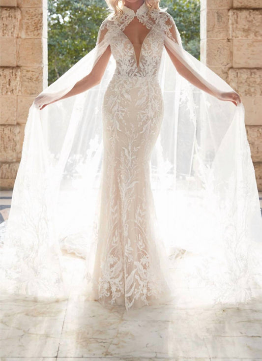 Rena Beaded Lace Sheath Gown