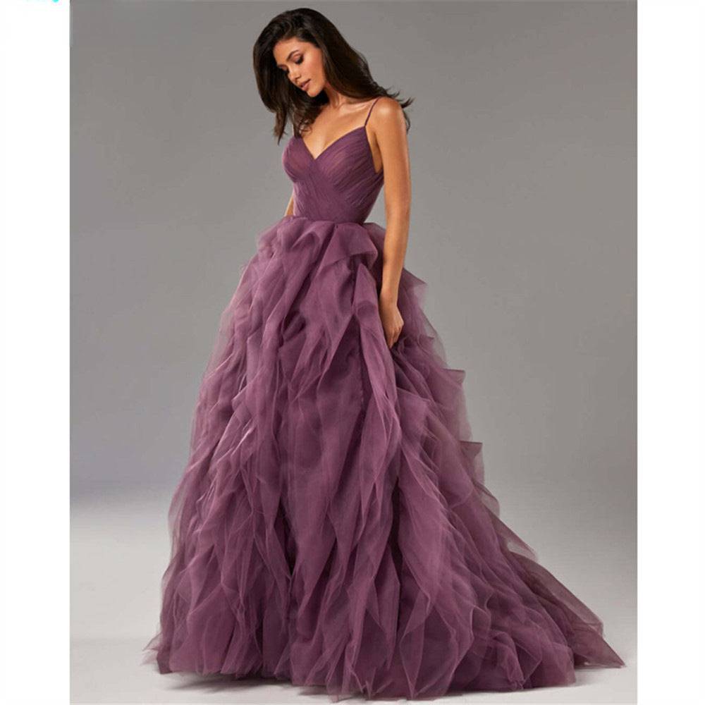 Ruffle Dream Floor-Length Evening Gown