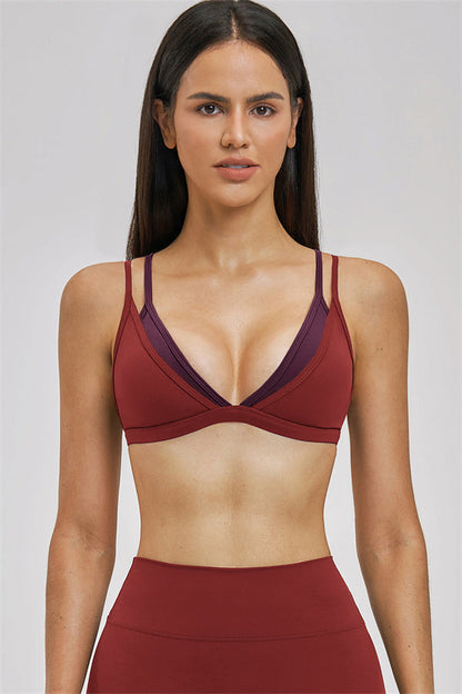 The Seraphine Layered V Sports Bra Skirt 2-Piece Set