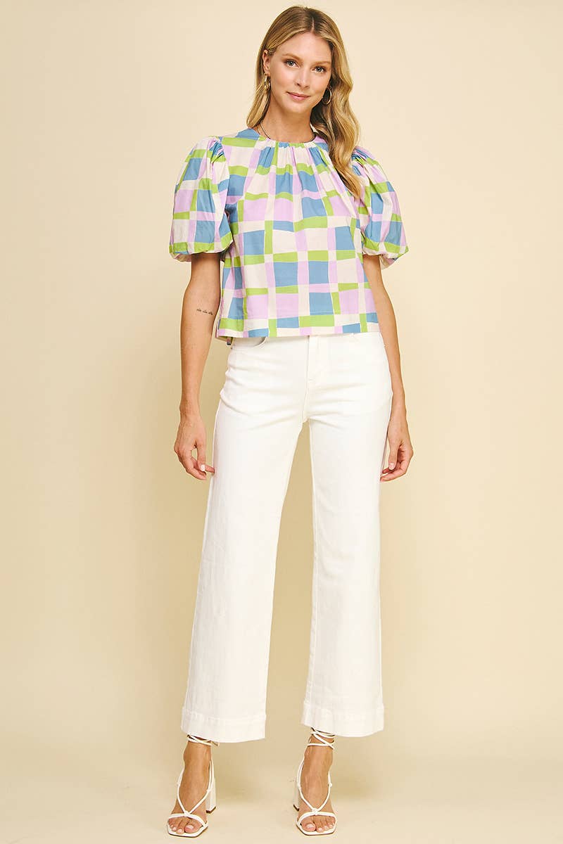 MEGAN- Spring Color Black Blouse