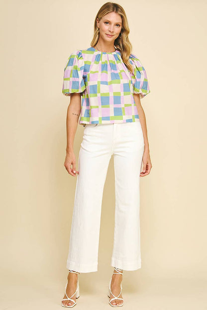 MEGAN- Spring Color Black Blouse