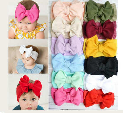 Baby Girl Cute Bow Headband Newborn Solid Headwear