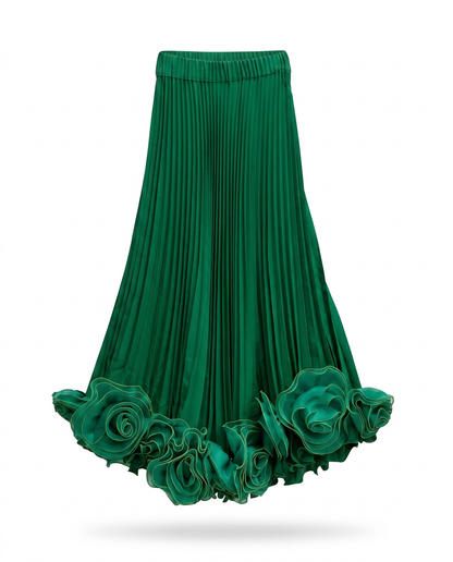 Radiant Pleated Floral Maxi Skirt