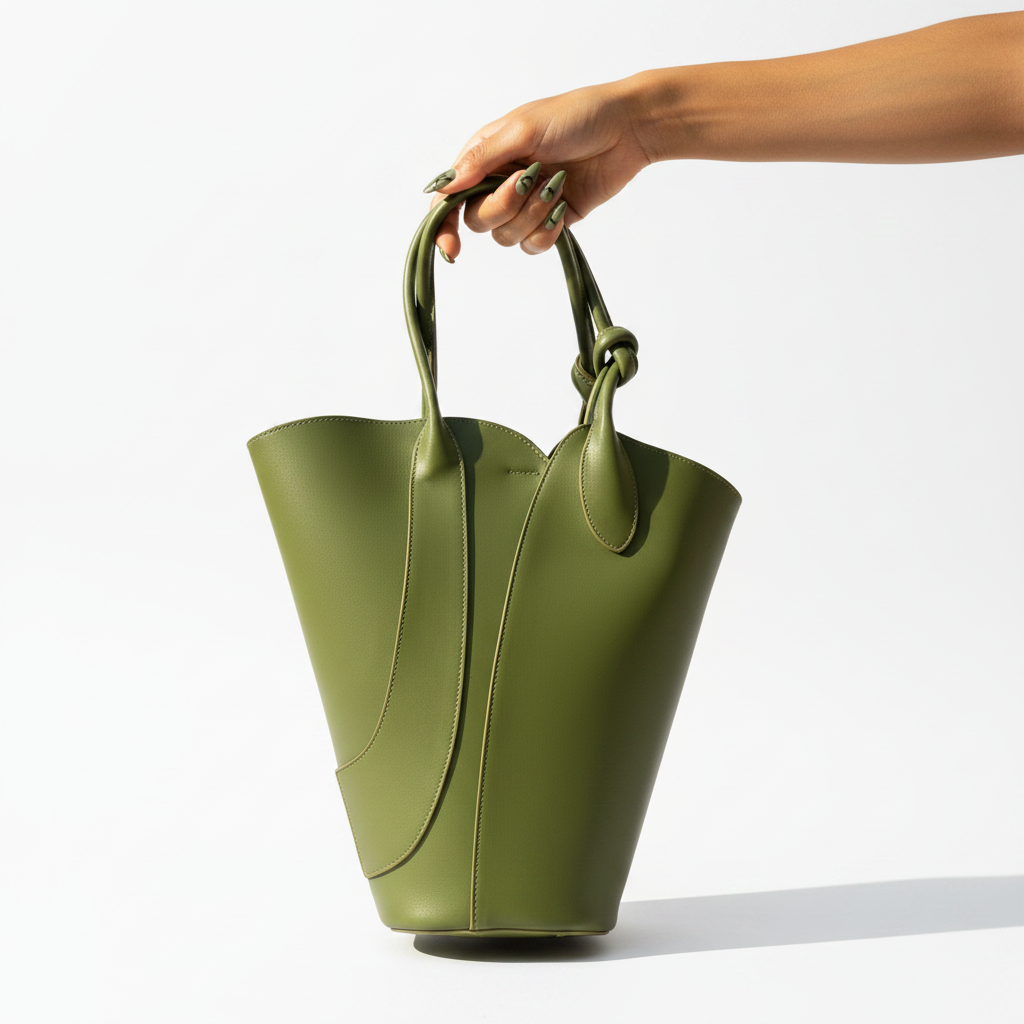 Grounded Green PU Bucket Bag