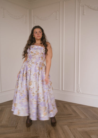 Anastelle Strapless Jacquard Dress