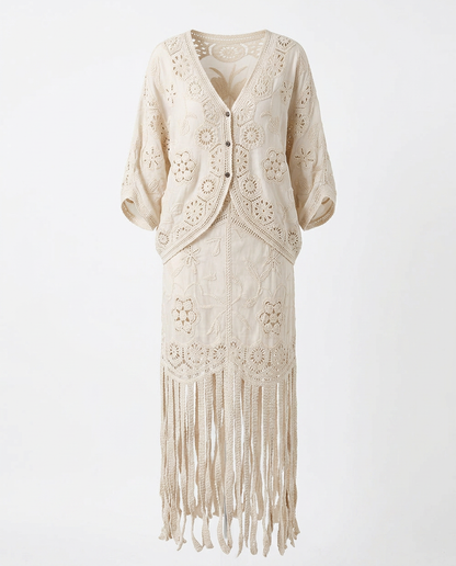 Free Spirit Fringe Crochet Two Piece Set