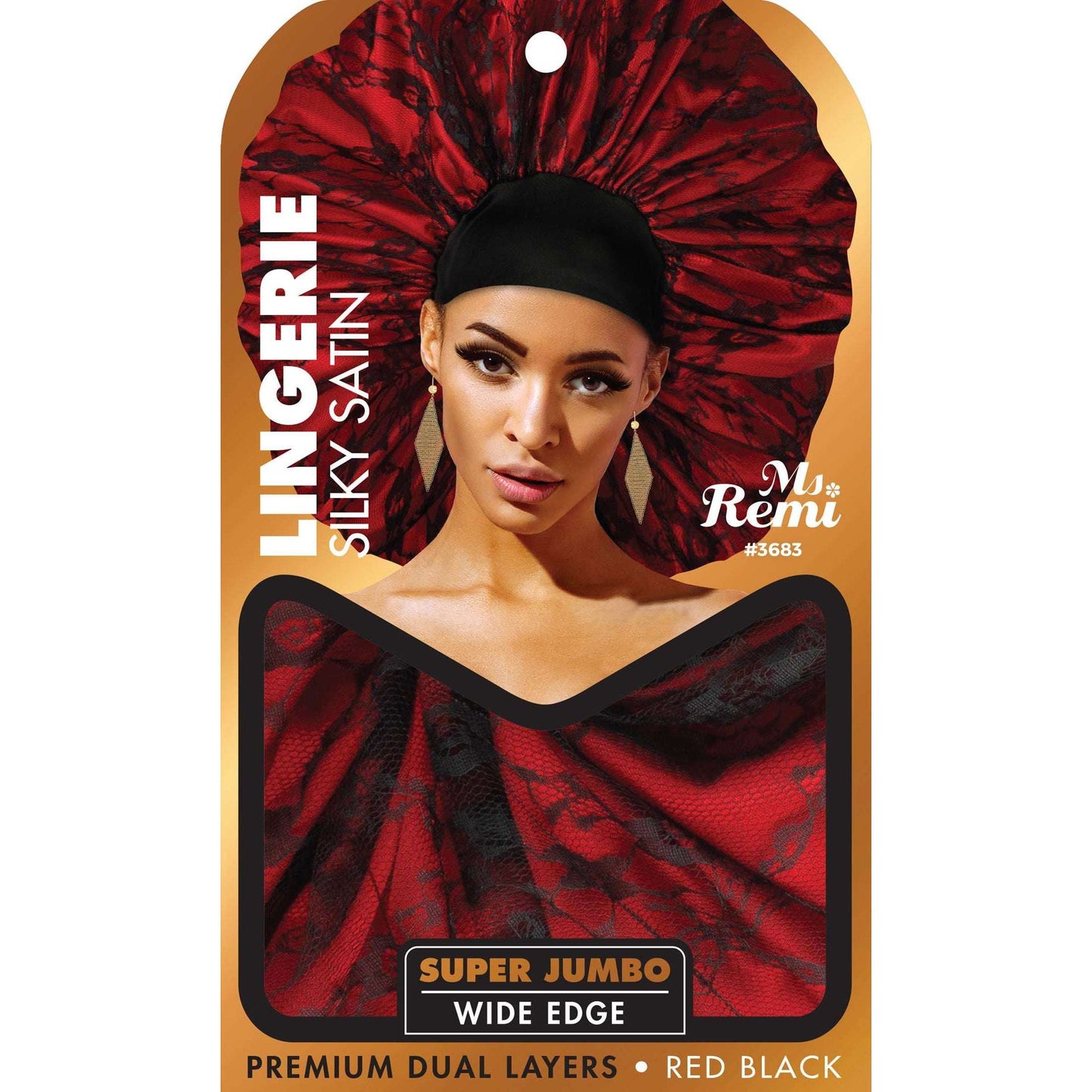 Ms. Remi Lingerie Silky Satin Bonnet Super Jumbo, 1 Count, Assorted Colors