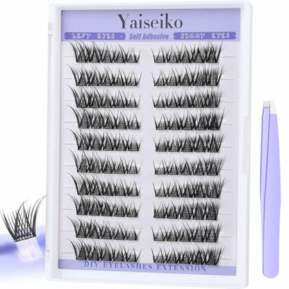 Yaiseiko Self Adhesive Lash Clusters Natural Look 100Pcs 8-16MM
