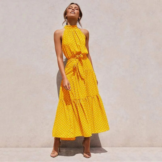 Robe licou à pois