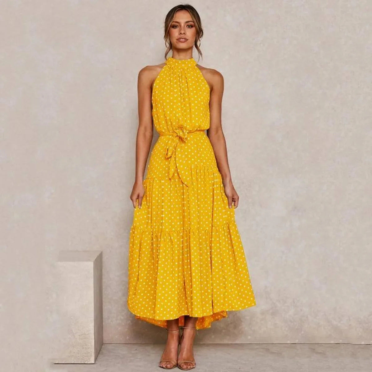 Polka Dot Halter Dress