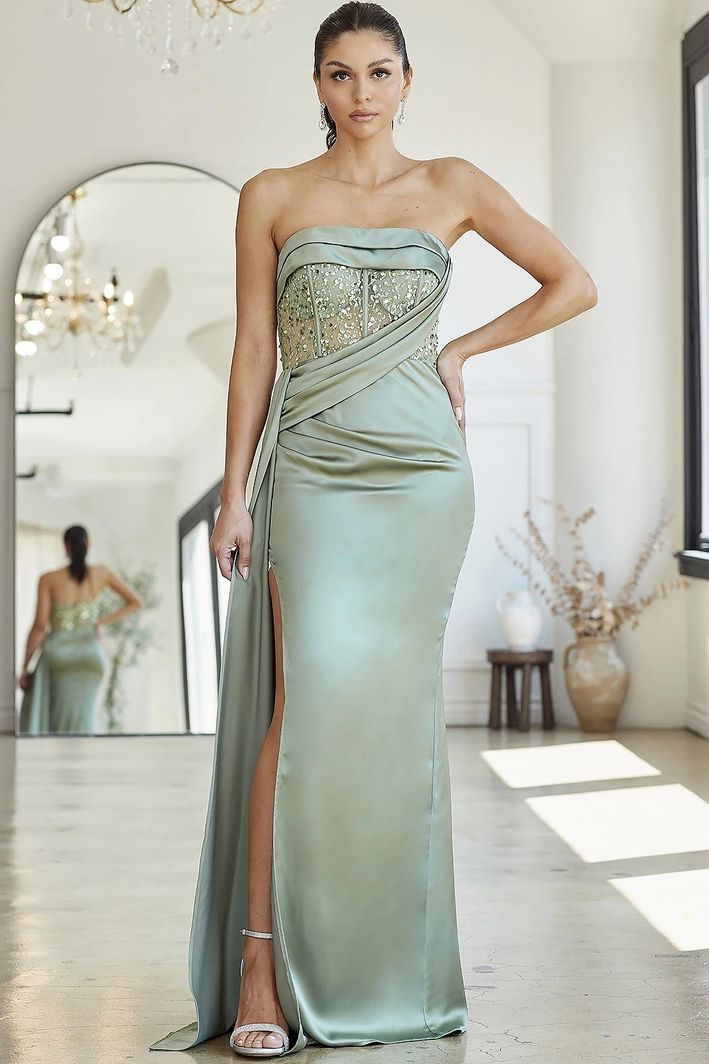 Sultry Silk and Sequin Gown