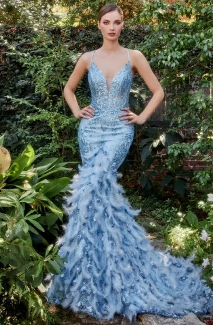 Fiercely Feathered Mermaid Gown