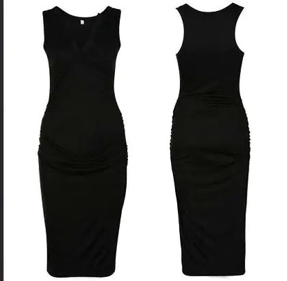 Solid Color Maternity Dress for Expecting Mothers - # WOAA211410007 - PRG