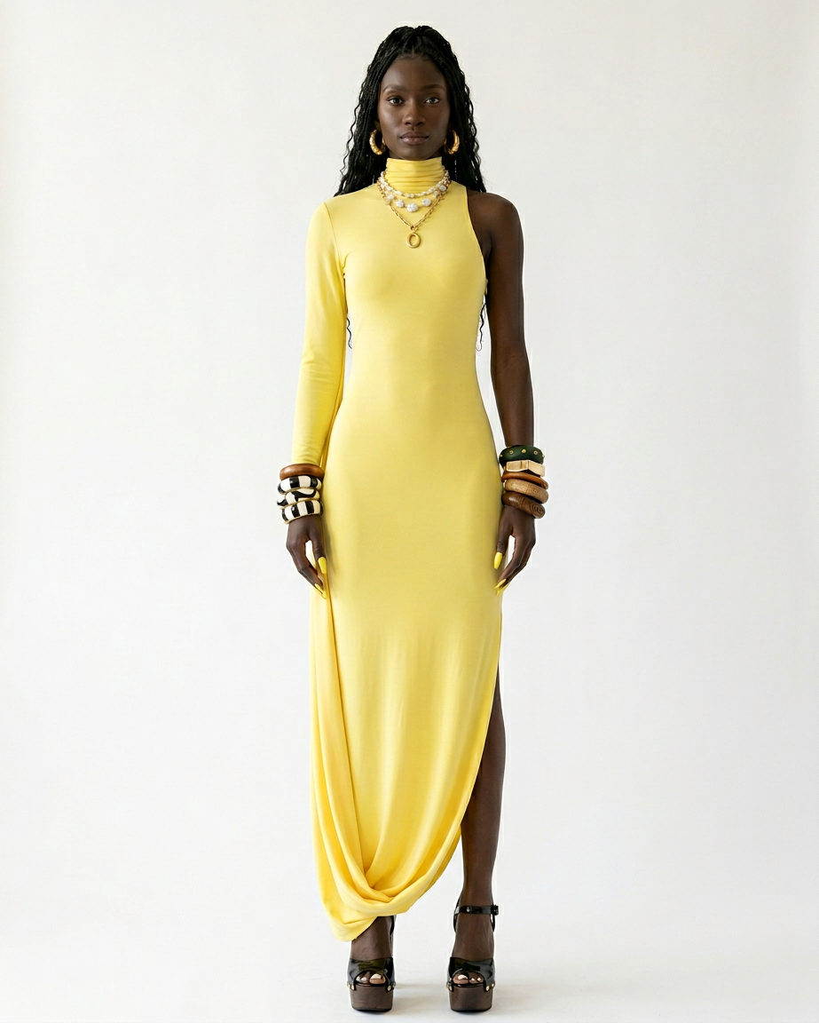 Radiant High Neck Maxi Dress