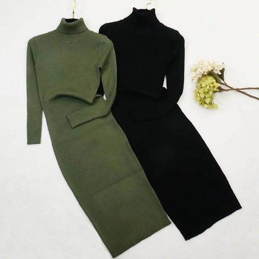 Robe pull à col roulé