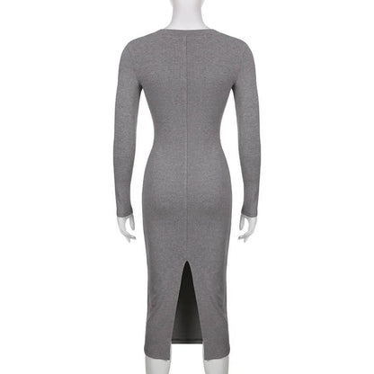V-neck Knitted Dress