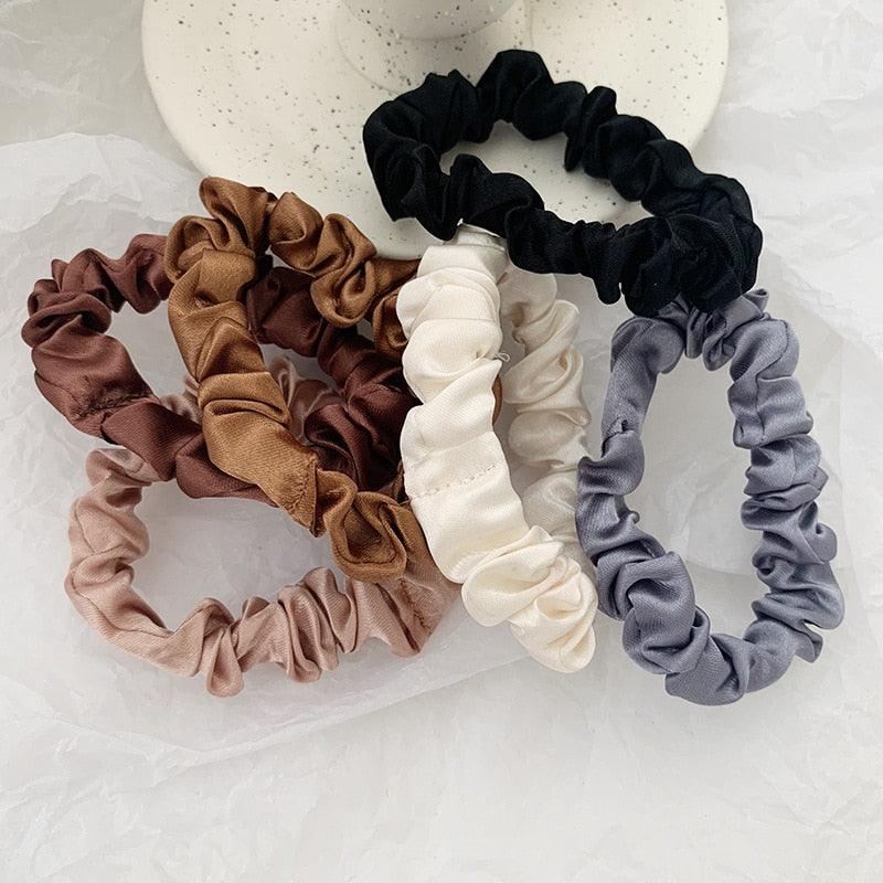 Silk Hair Scrunchies - 6 pack