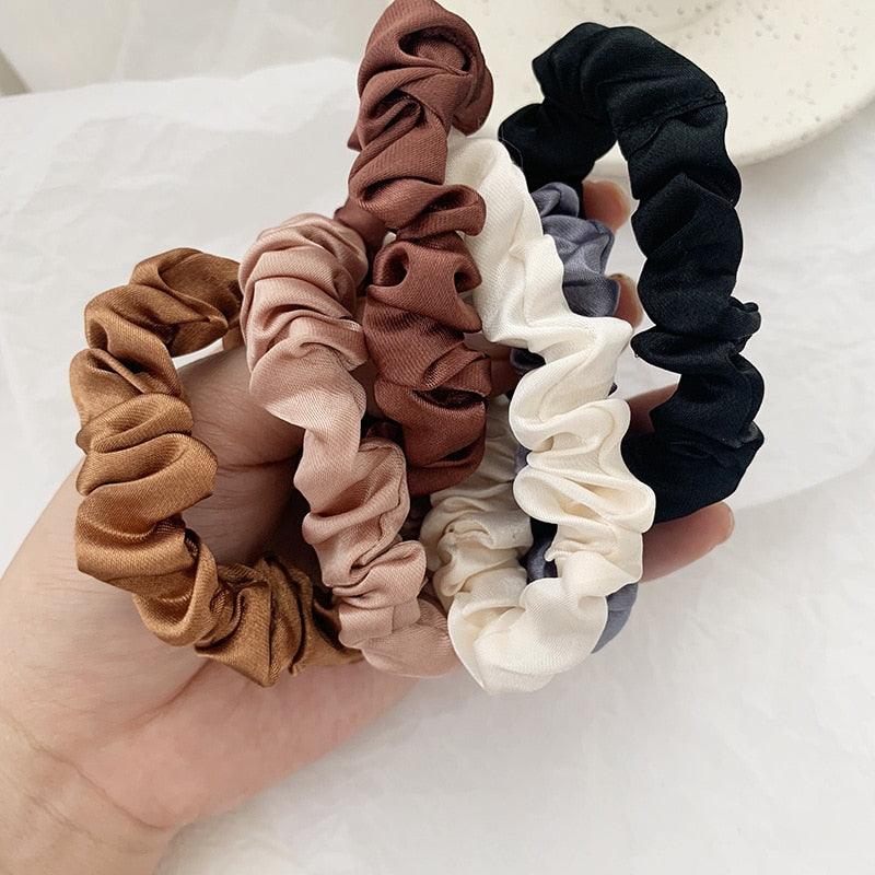 Silk Hair Scrunchies - 6 pack