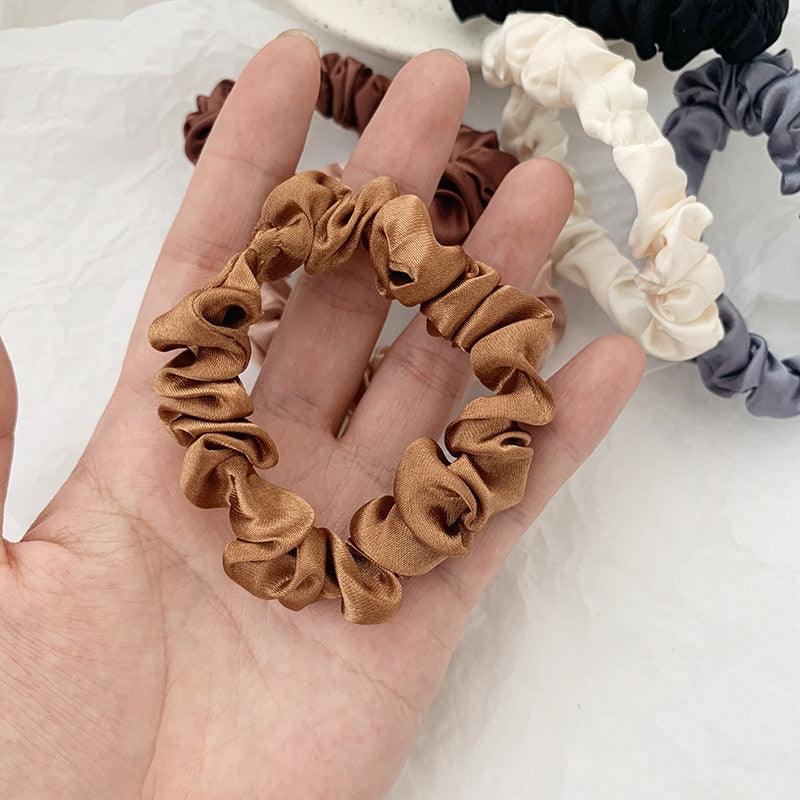 Silk Hair Scrunchies - 6 pack