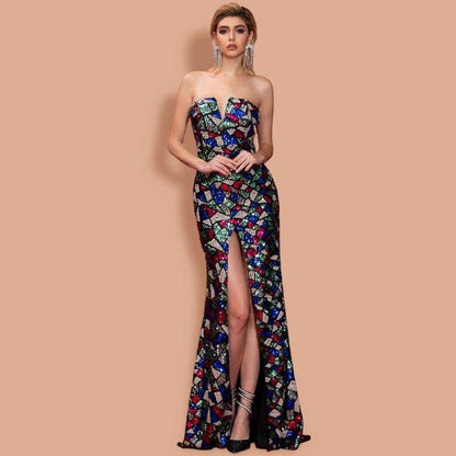 Sequin Shards Evening Gown